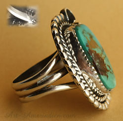 Sterling Silver and turquoise South Western USA ring made by Anglo artist Kay Johnson