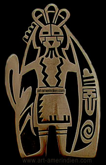 Bijou amerindien en argent massif fabriqu par un artiste Indien Hopi