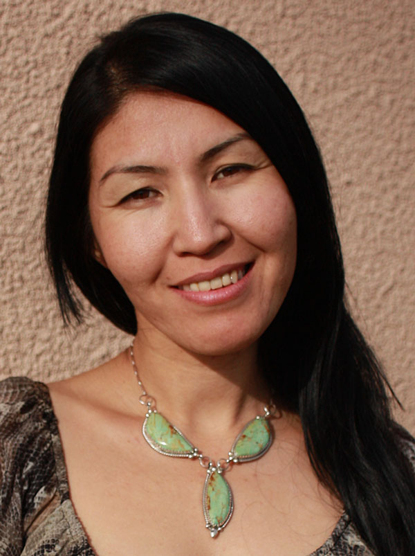 Collier Navajo argent et turquoise, bijou ethnique amérindien signé Rex Abeyta
