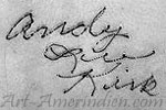 Andy Lee Kirk Isleta hand script hallmark on Native American jewelry