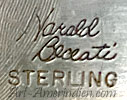 Narald Beceati script hallmark on jewelry